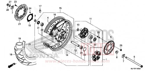 ROUE ARRIERE CRF1000AH de 2017